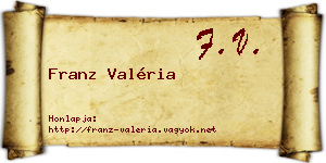 Franz Valéria névjegykártya